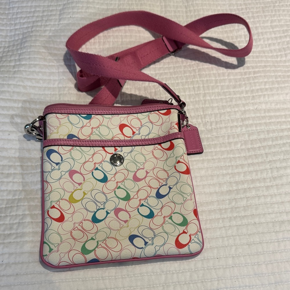 Coach Pink and Multicolor Crossbody Bag